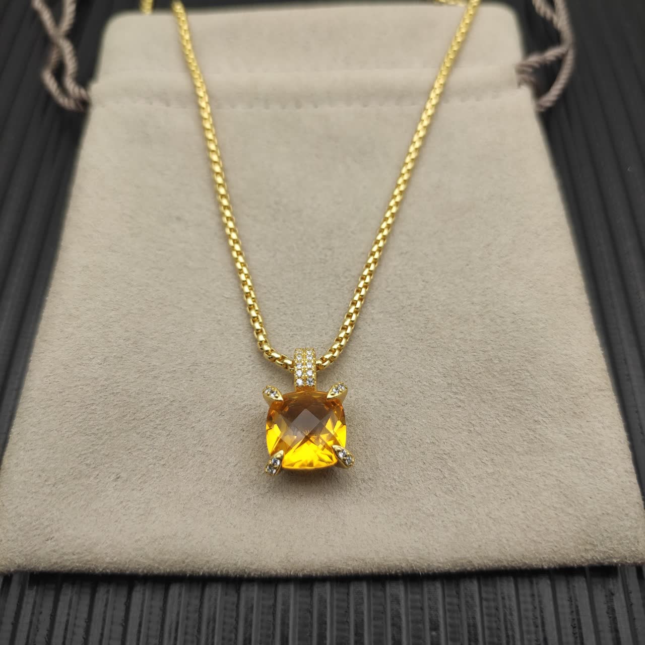 David Yurman Cable Collectibles™ Citrine and Diamond Albion Necklace